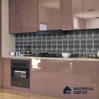 Metallic Wall Tile TL 07235 B Silver Royale 1 ft x 1 ft Ceramic Matte Finish - 9 mm  | 2 mm Spacer is Mandatory | Suitable For Bathroom, Kitchen, Dining Area | Please Expect a Slight Variation of Pattern (Sample)